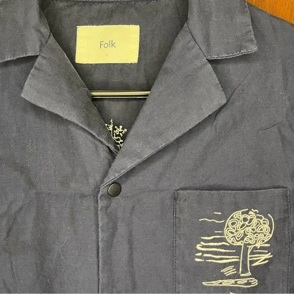 Rare Folk x Goss Bros Button Up Embroidered Long Sleeve Soft Collar Shirt Charm - Picture 6 of 6